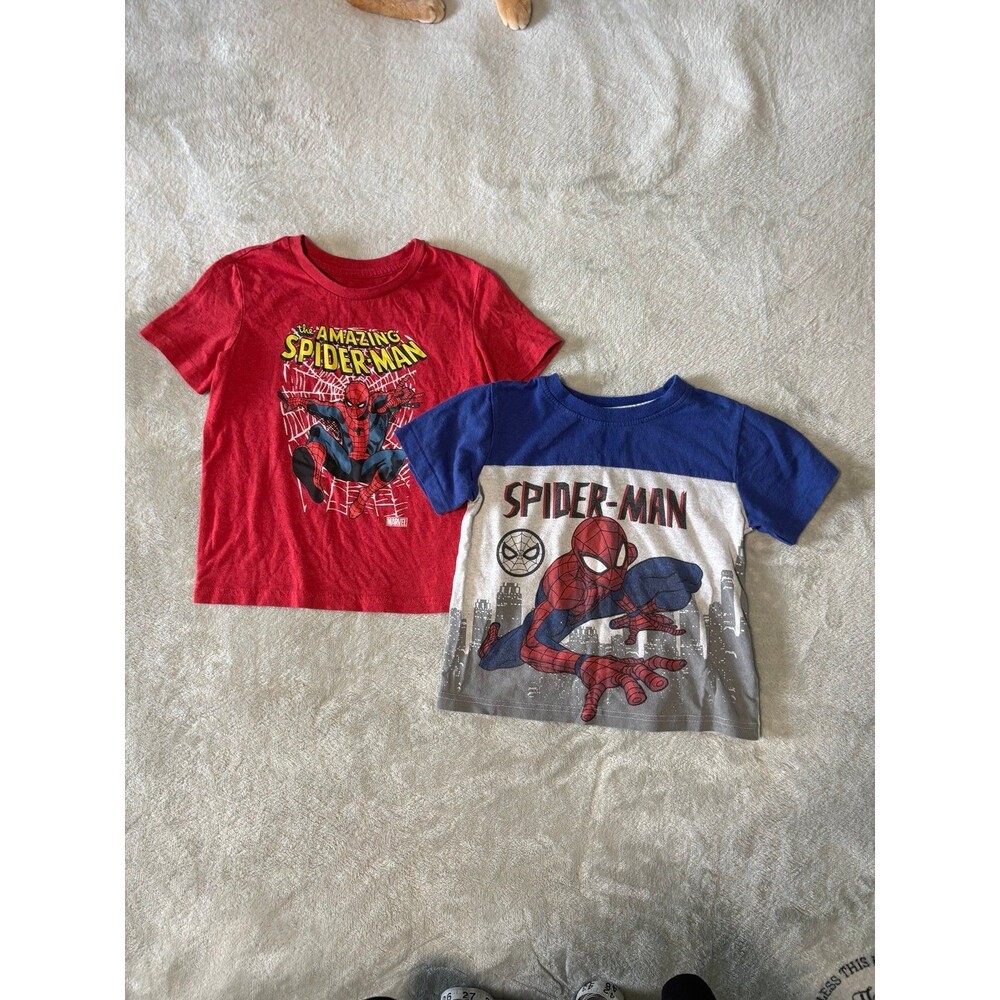 Spider Man tshirts boys outfit set red white blue cartoon movie tv video game